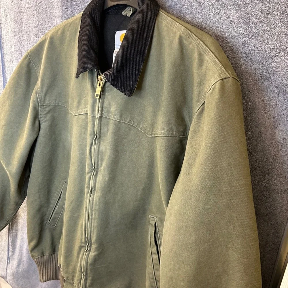 Carhartt Santa Fe Jacket J14 LOV Mens XL Olive Green Duck Canvas Quilted